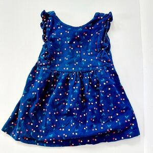 Navy Blue‎ Dress with Cherry Design size 18m Carters